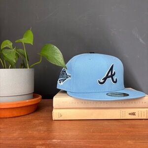 Atlanta Braves Fitted Hat New Era 7 Offset X Baby Blue 1995 World Series